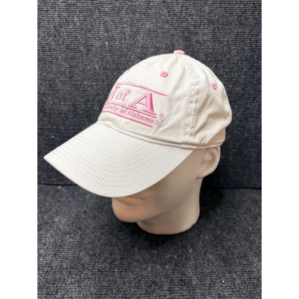 The Game University of Alabama Crimson Tide Hat White Pink Adjustable Dad Cap